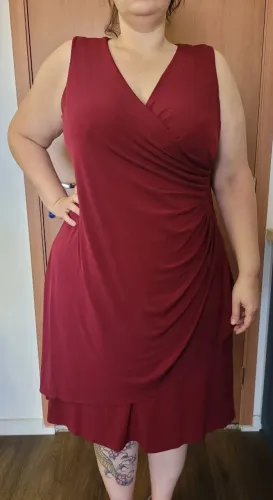 Vestido Elegante Vermelho Plus Size