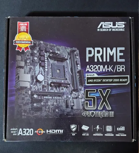 Asus Prime A320M-K/BR, Chipset A320, AMD AM4, mATX, DDR4