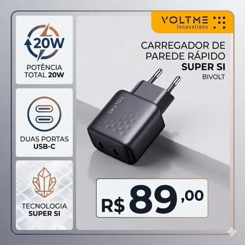 Carregador Turbo Voltme Premium (Original e Lacrado)