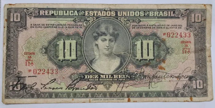 Cédula mocinha dez mil réis 1926