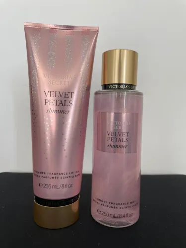 Kit Body Splash e Loção Perfumada Victoria's Secret Velvet Petals Shimmer (brilho)