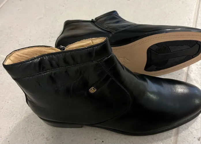 Bota social preta couro 45