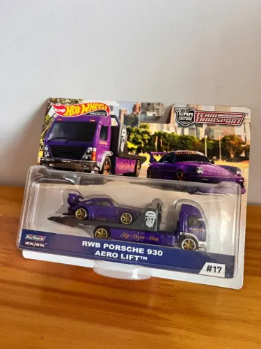 hot wheels porsche team transport rwb roxo