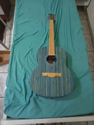 violão aço eq all solid bambu natural nts memphis na cor azul