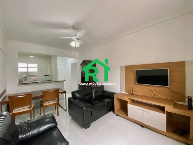 Apartamento à beira mar com 1 quarto, 1 vaga à venda em Pitangueiras, Guarujá