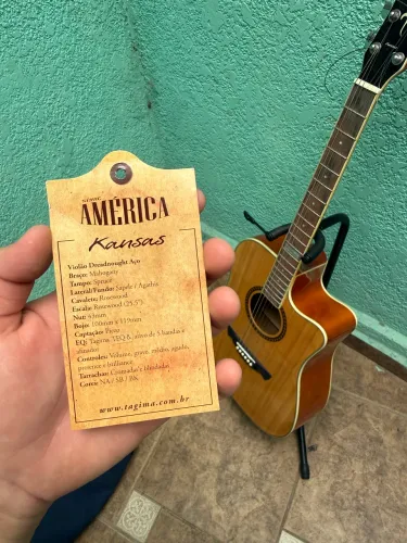 Violão Tagima Kansas Eletroacústico (Com Afinador) + Cordas Extras