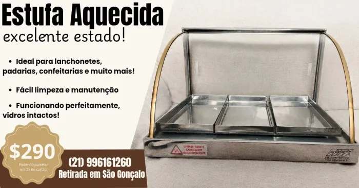 Estufa aquecida para salgados 