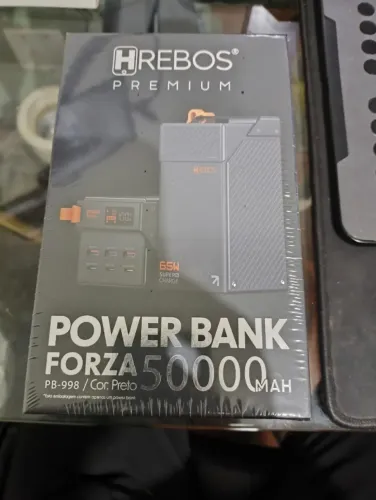 Power Bank Hrebos Pb-998 Forza 50000mah 65w Display Preto