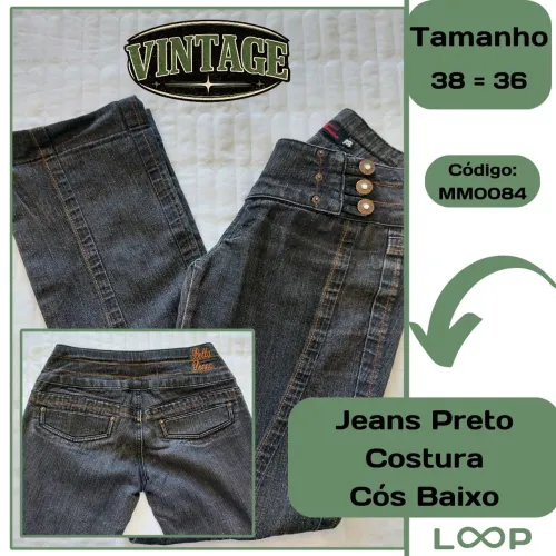 3 Calças Vintage Jeans (Cós Baixo) n° 36