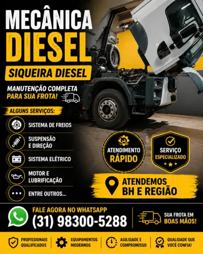 Mecânica Diesel em BH | Caminhões e Máquinas | Atendimento Rápido