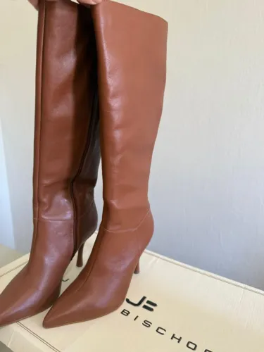 Bota Feminina Jorge Bischoff Couro Cano Longo Salto Fino