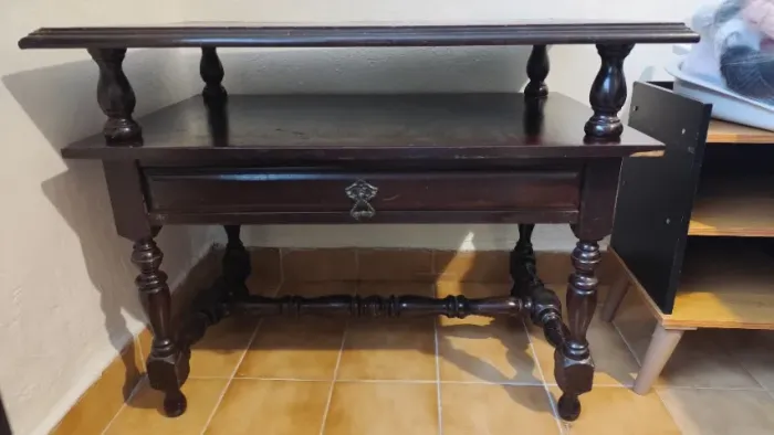 Mesa madeira maciça estilo colonial