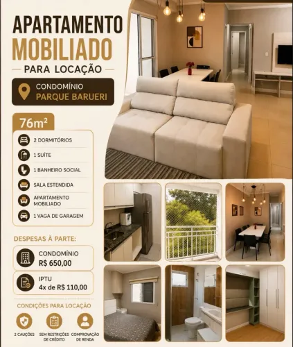 Alugo apartamento mobiliado em Barueri