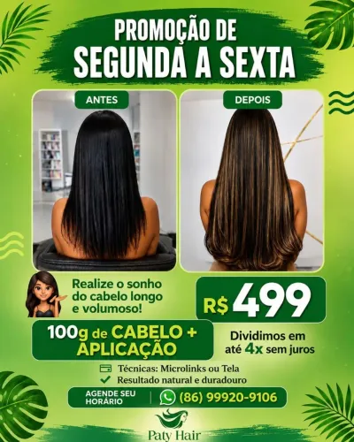 Colocação e vendas de cabelos para mega hair