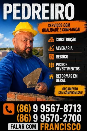Pedreiro disponível