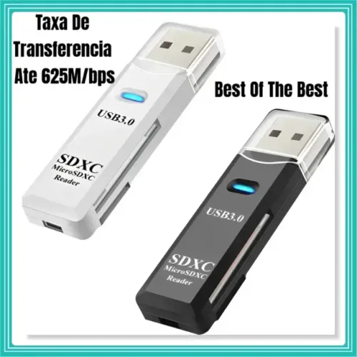 Leitor de Cartão USB 3.0 Adaptador Micro SD / SDXC, Preto Ou Branco