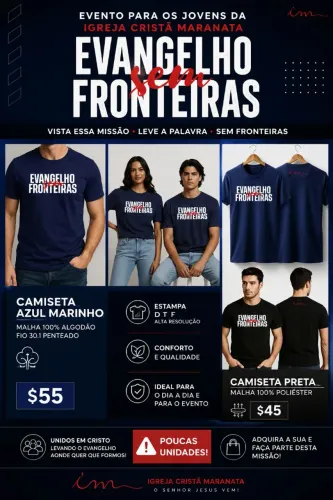CAMISA EVANGÉLIO SEM FRONTEIRAS ICM