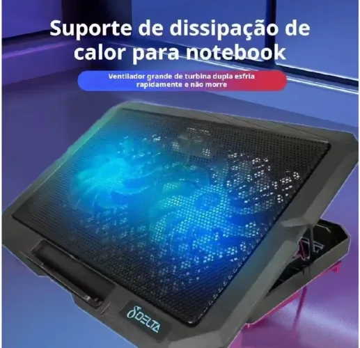 Base com cooler para resfriamento do notebook 
