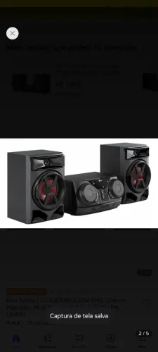 Mini System LG XBOOM 220W RMS, Graves Potentes, Multi Bluetooth, Modo Rádio FM - CK43N