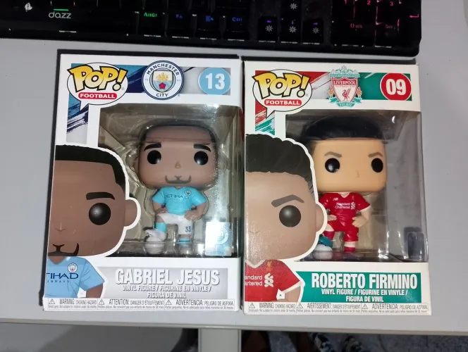 Funko pop Gabriel Jesus e Roberto Firmino 