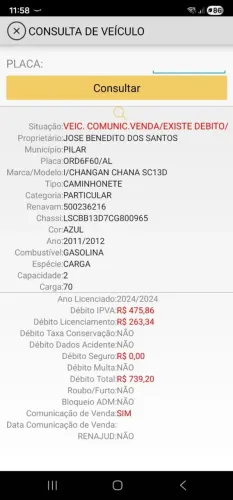 Chana Cargo CE 1.0 8V 53cv (pick-up) 2012