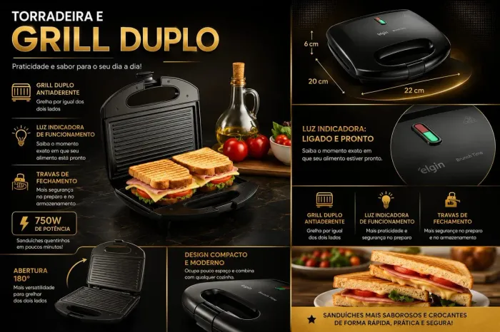 Torradeira Grill Elgin - Praticidade e sabor!
