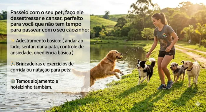 Passeio, adestramento e hospedagem