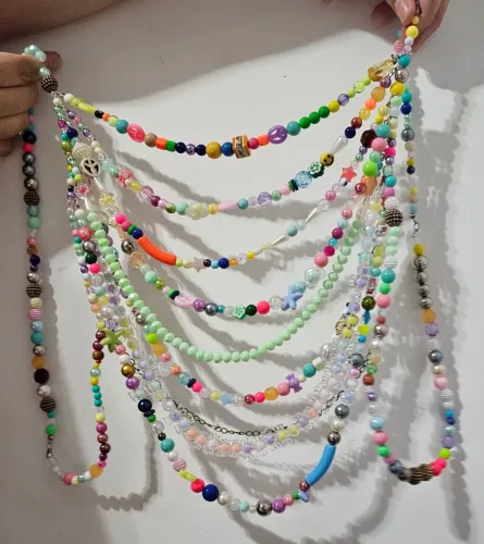 Top carnaval miçangas colorido ajustável