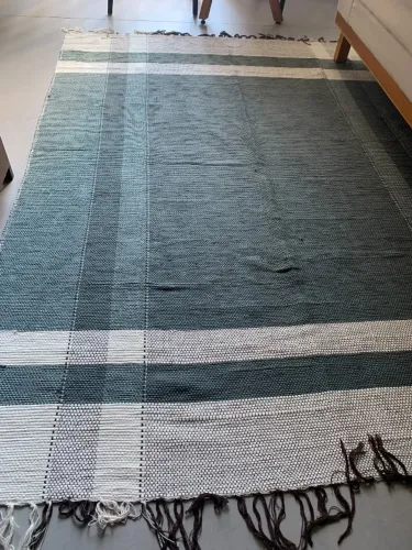 Tapete 1,45x1,95m verde e off white
