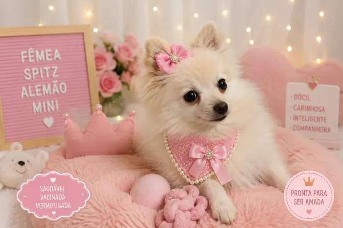 ? Lulu da Pomerânia Fêmea Mini Branquinha - Uma Verdadeira Princesinha! ?
