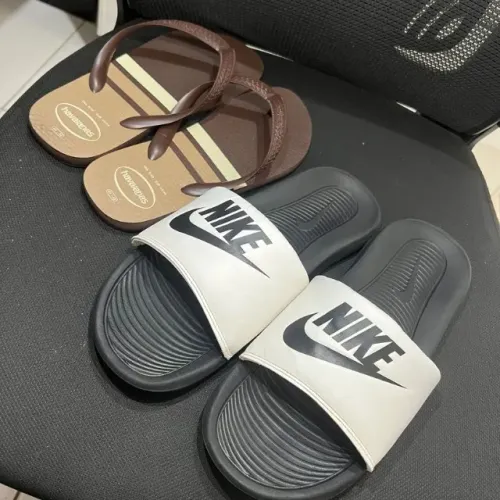 chinelo nike preto com branco 42 e havaianas marrom 41/42 kit muito novos