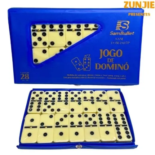 Jogo De Dominó De Osso Profissional Com 28 Peças