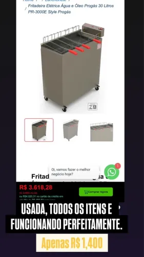 Fritadeira elétrica óleo e água 