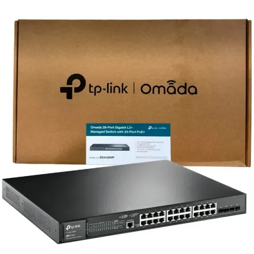 Switch TP-Link Gigabit 24 Portas PoE+ e 4 SFP TL-SG3428MP