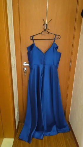 Vestido de Festa Longo Azul Royal / Bic - Ideal para Madrinha (Usado 1x)