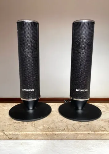 Par Caixa Som Hyundai 8 Ohms 10w Acústica Antiga Radio Home