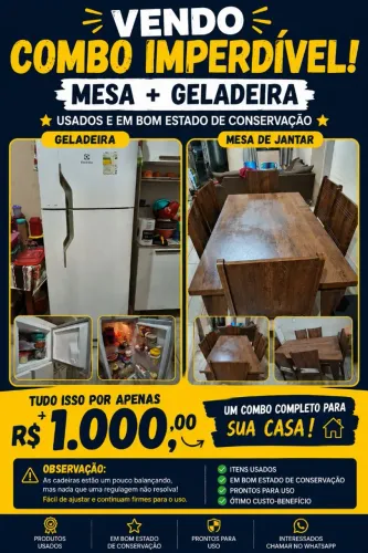 Combo: Geladeira e Mesa