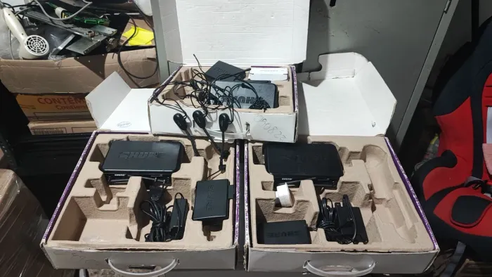 lote microfone base transmissor Shure