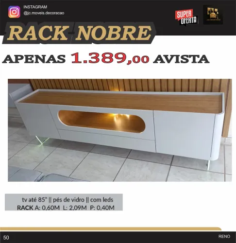 RACK NOBRE COM LED MDF