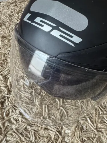 Capacete Aberto Ls2 Preto Fosco Com Viseira Cristal Original (Usado)