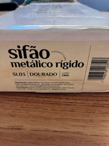 Sifão metálico dourado