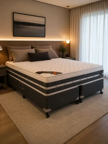 Vendo Colchão Queen Castor Premium Gel + Cama Box