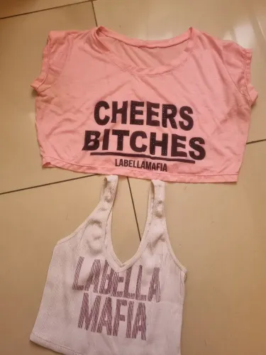 Cropped 1 creme/ 1 rosa labellamafia