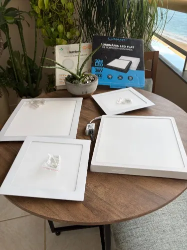 luminárias led flat de sobrepor quadrada Lumiere
