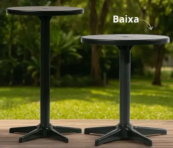 Mesa Bistrô mesa monopé mesa de varanda mesa preta de plástico