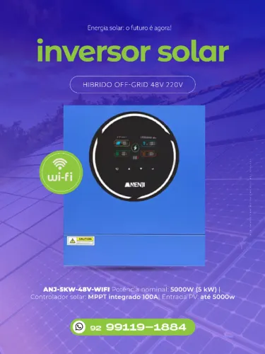 Inversor Hibrido 5kw Anenji com wifi