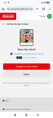 Mario kart Nintendo switch 2  12 meses online