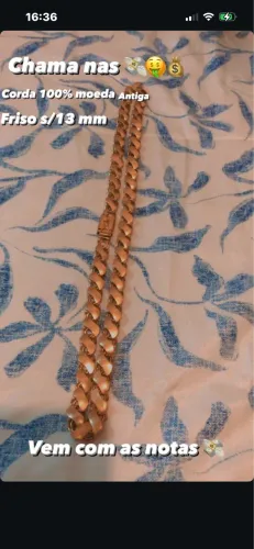 Corda de moeda antiga 