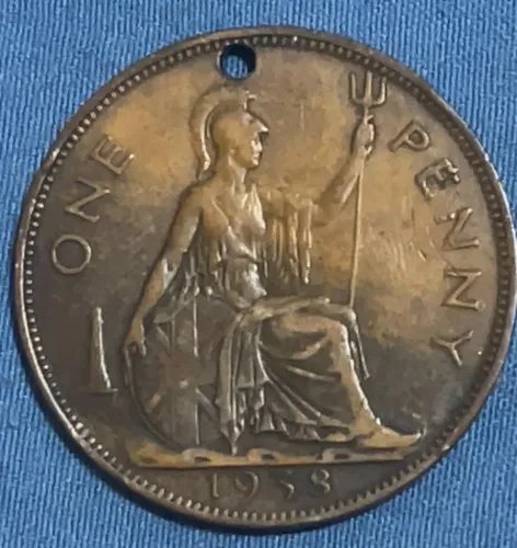 Moeda britânica de 1 Penny de 1938