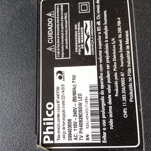 Tv Philco 40 polegadas com defeito